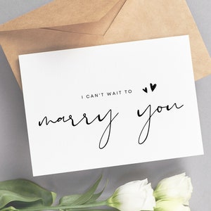 I can&#39;t wait to Marry you Card | Fiancé Anniversary Card - Card for Fiance - Simple Card for Anniversary - Anniversary Card for pre wedding