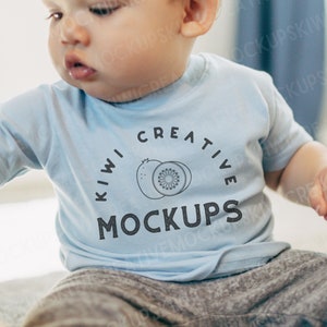 Maqueta de camiseta para niño: RABBIT SKINS 3322 Azul Claro (Descarga digital)