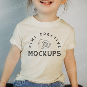 Rabbit Skins 3321 Natural, Kids T-Shirt Mock, Toddler Model Mockup, Child Mockup, Shirt Mockup, Boho Toddler Mockup, Lifestyle Model