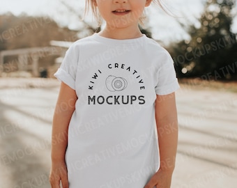 Kids White T-Shirt Mockup, Bella Canvas 3001T (JPEG)