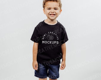 Bella Canvas 3001T Black Toddler T-shirt Mockup (JPEG)