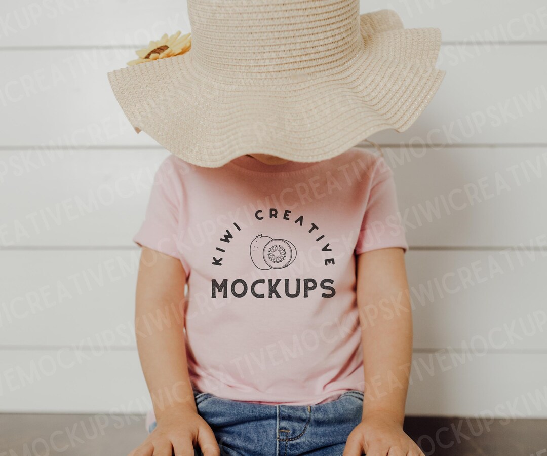 Rabbit Skins 3321 Pink, Toddler Model Mockup, Pink Shirt Mockup