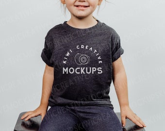 Bella Canvas 3001T Toddler T-Shirt Mockup: Dark Grey Heather (Digital Download)