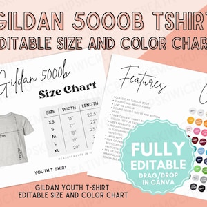Gildan 5000B Unisex Heavy Cotton Youth Tee XS XL Size Chart 