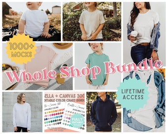 Lifestyle Mockups Bundle, Kinderkleidung Mockups, Kaninchenfelle Mockups, Bella Canvas und Gildan Mockups mit Modellen, Kaufe The Store Mockups