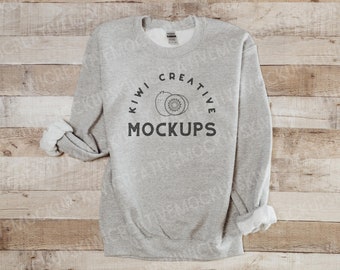 Gildan 18000 Sport Gray Sweatshirt Mockup: Simple Flat Lay (Digital Download)