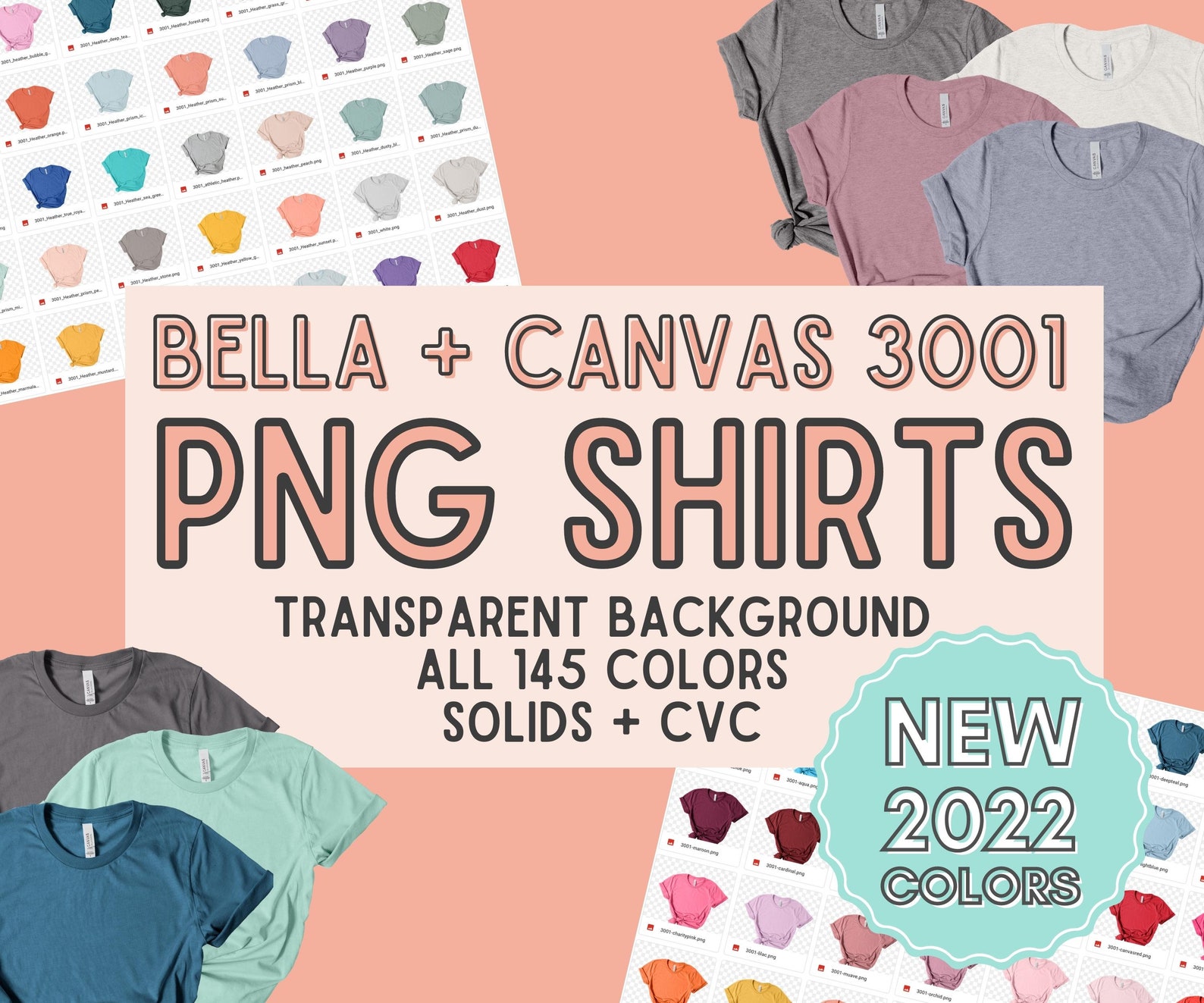 3001 Bella Canvas PNG T-shirts CVC & Solids Transparent - Etsy