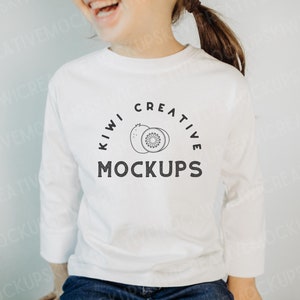 Rabbit Skins 3302 White, Lifestyle Child Mockup, Child T-Shirt Mockup, White Shirt Mockup, Toddler Shirt Mockup, Child T-Shirt Model