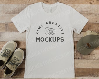 Men's White T-Shirt Mockup, Bella Canvas 3001 White Shirt Flat Lay, Man T-Shirt Mockup, Male Tee, Father's Day Mockups, POD Blank Shirt