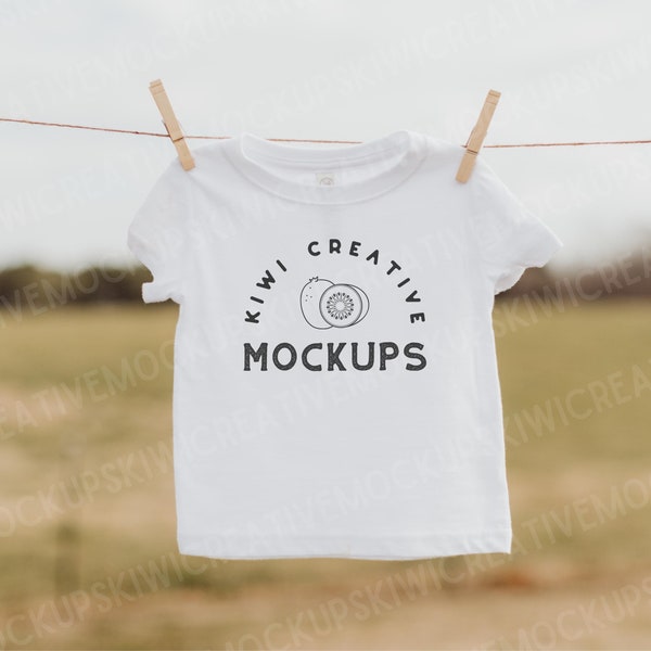 Lifestyle Baby T-Shirt Mockup, Rabbit Skins 3322 White Mock-up, White T-Shirt Toddler, Blank Toddler Shirt, Clean and Simple Mock Up Outdoor