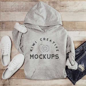 Gildan 18500 Grey Hoodie Mockup, Gildan Hoodie Mockup, Athletic Grey, Sweatshirt Mockups Flat Lay Cute, G185 Mock-Up, Blank Hoodie Mock