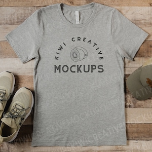 Bella Canvas 3001 Athletic Heather Shirt Flat Lay, Men&#39;s T-Shirt Mockup, Man T-Shirt Mockup, Male Tee, Father&#39;s Day, POD Blank Shirt