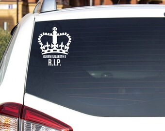 Queen Elizabeth RIP, car vinyl sticker Elizabeth 2 The Crown, Her Majesty Art