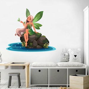 Fairy with lantern Wall Stickers, Fairy decals, fairy wall art, Nursery wall decal, Baby girl room decor