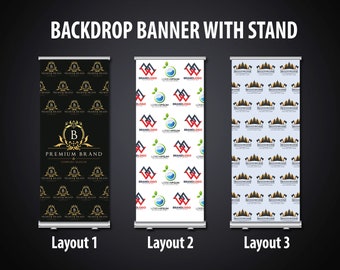 Logo backdrop, personalized business backdrop, roll up banner with stand