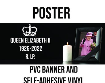 Poster, Koningin Elizabeth RIP, Elizabeth 2 De Kroon, Hare Majesteit Kunst