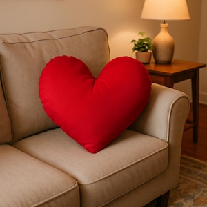 Custom Velvet Heart Pillow: Romantic Plush Throw Cushion