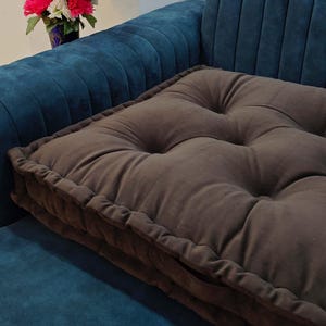 Custom Velvet Tufted Bench Cushion: Handmade, Made-to-Order