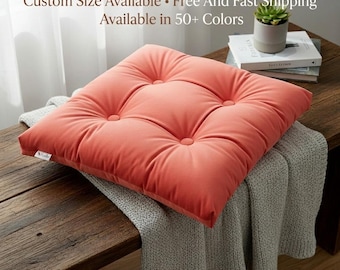 Velvet Floor Cushion with Handle: Custom Size Cotton-Filled Pad