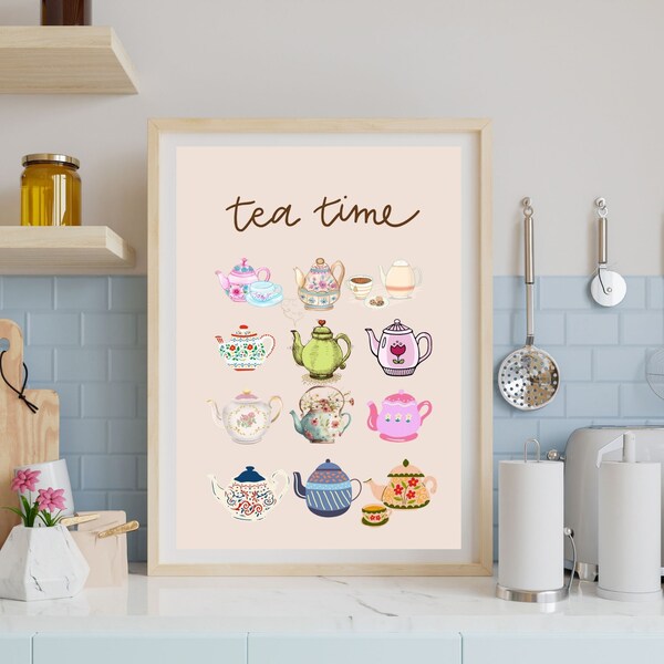 Tea Wall Art Etsy