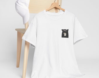 Coffee Drinking Cat T-shirt - Energetic Style and Humor: Available in Various Colors