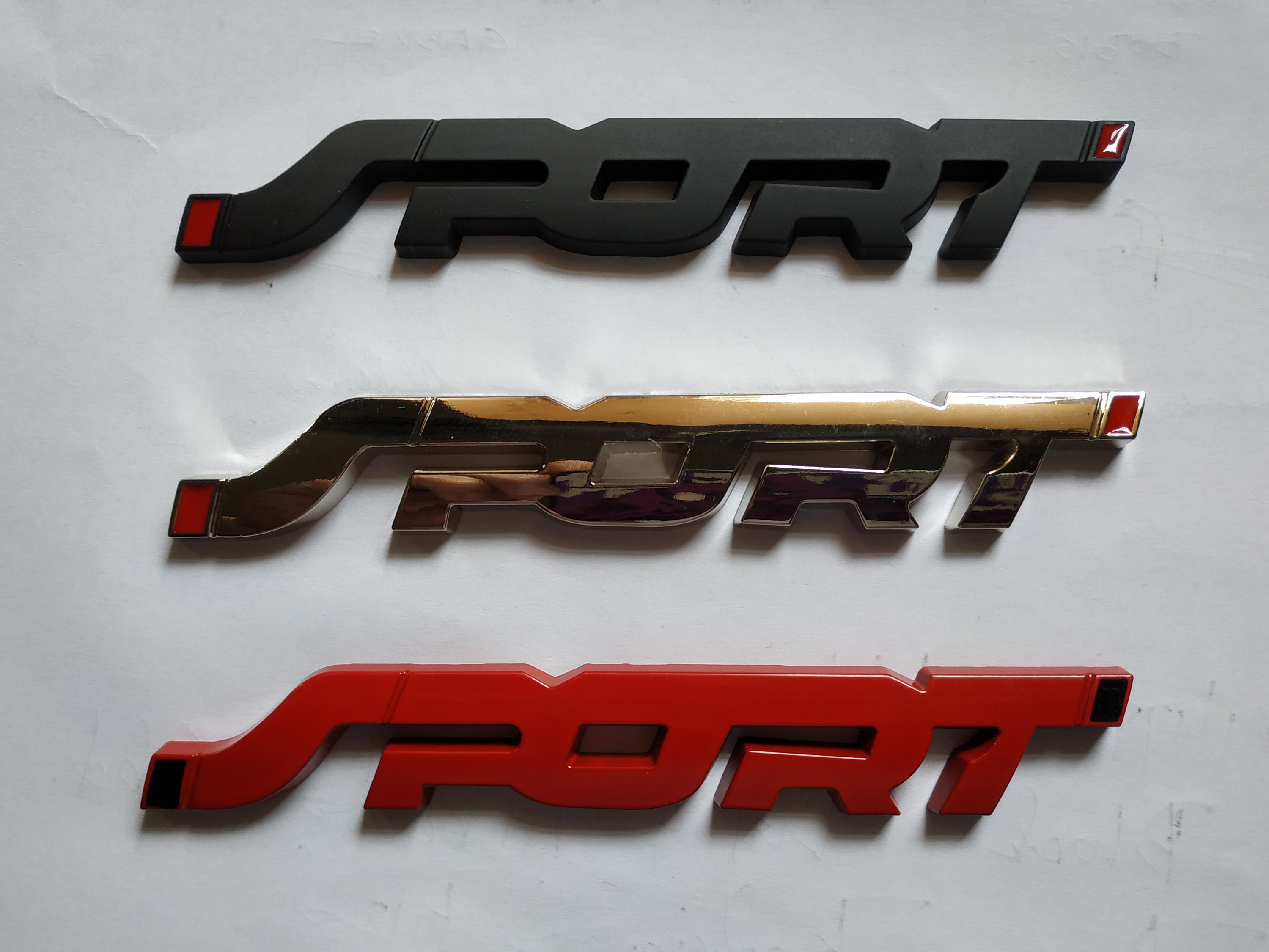 Sport Logo Car Metal 3D Emblem. More Colors Available: Black, Red & Chrome  Car Truck Racing Emblem Badge Decal Sticker. 