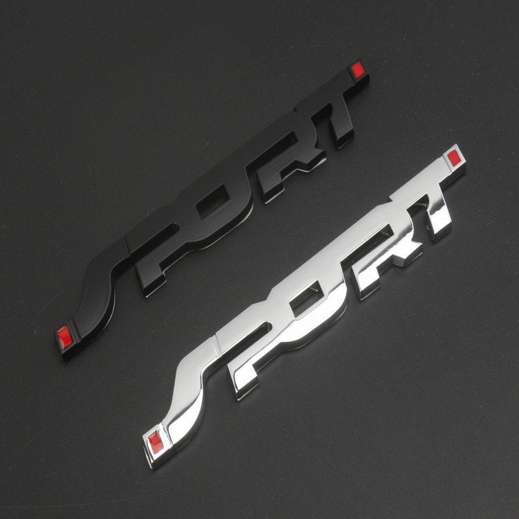 Sport Logo Car Metal 3D Emblem. More Colors Available: Black, Red & Chrome  Car Truck Racing Emblem Badge Decal Sticker. 