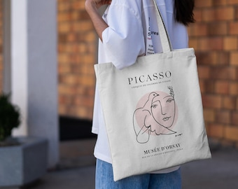 Pablo Picasso Girl Line Art Tote Bag | Cotton Tote Bag | Canvas Tote Bag | Aesthetic Tote Bag | Shopping Bag | Art Bag | Eco Friendly Bag