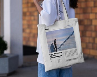 Truman Show Tote Bag | Movie Tote Bag | Cotton Tote Bag | Canvas Tote Bag | Aesthetic Tote Bag | Shopping Bag | Art Bag | Eco Friendly Bag