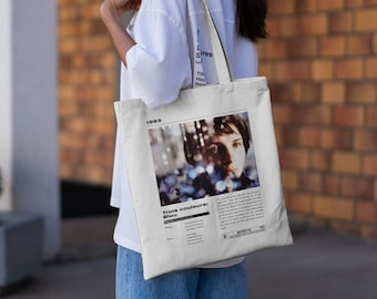 Three Colors Blue Tote Bag | Movie Tote Bag | Cotton Tote Bag | Canvas Tote Bag | Aesthetic Tote Bag | Shopping Bag | Art Bag | Grocery Bag