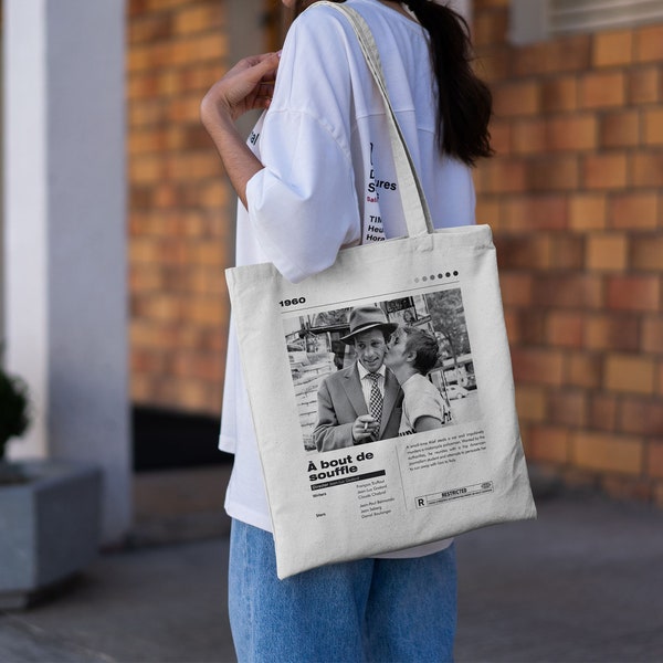 A Bout De Souffle Tote Bag | Movie Tote Bag | Cotton Tote Bag | Canvas Tote Bag | Aesthetic Tote Bag | Shopping Bag | Art Bag | Eco Bag