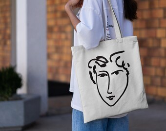 Henri Matisse Line Art Tote Bag | Cotton Tote Bag | Canvas Tote Bag | Aesthetic Tote Bag | Shopping Bag | Art Bag | Eco Friendly Bag
