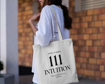 111 Angel Number Tote Bag | Cotton Tote Bag | Spiritual Tote Bag | Aura Number Bag | Canvas Tote Bag | Aesthetic Tote Bag | Shopping Bag