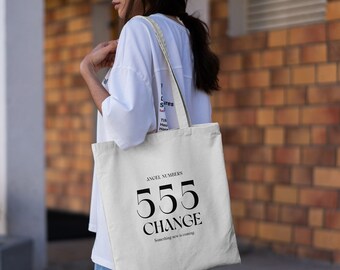 555 Angel Number Tote Bag | Cotton Tote Bag | Spiritual Tote Bag | Aura Number Bag | Canvas Tote Bag | Aesthetic Tote Bag | Shopping Bag