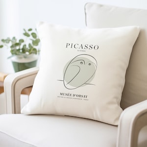 Picasso Die Eule Kissenbezug aus Baumwolle | Kissenbezug | Moderne Wohnkultur | 17x17 Kissenbezug | Dekokissen | Boho Dekor | Einzigartiges Geschenk