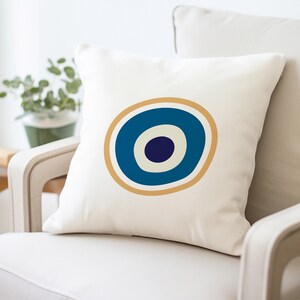 Evil Eye Cotton Pillow Cover | Pillow Case | Spiritualism | Modern Home Decor | 17x17 Pillow Cover | Decorative Pillow | Boho Decor |Unique