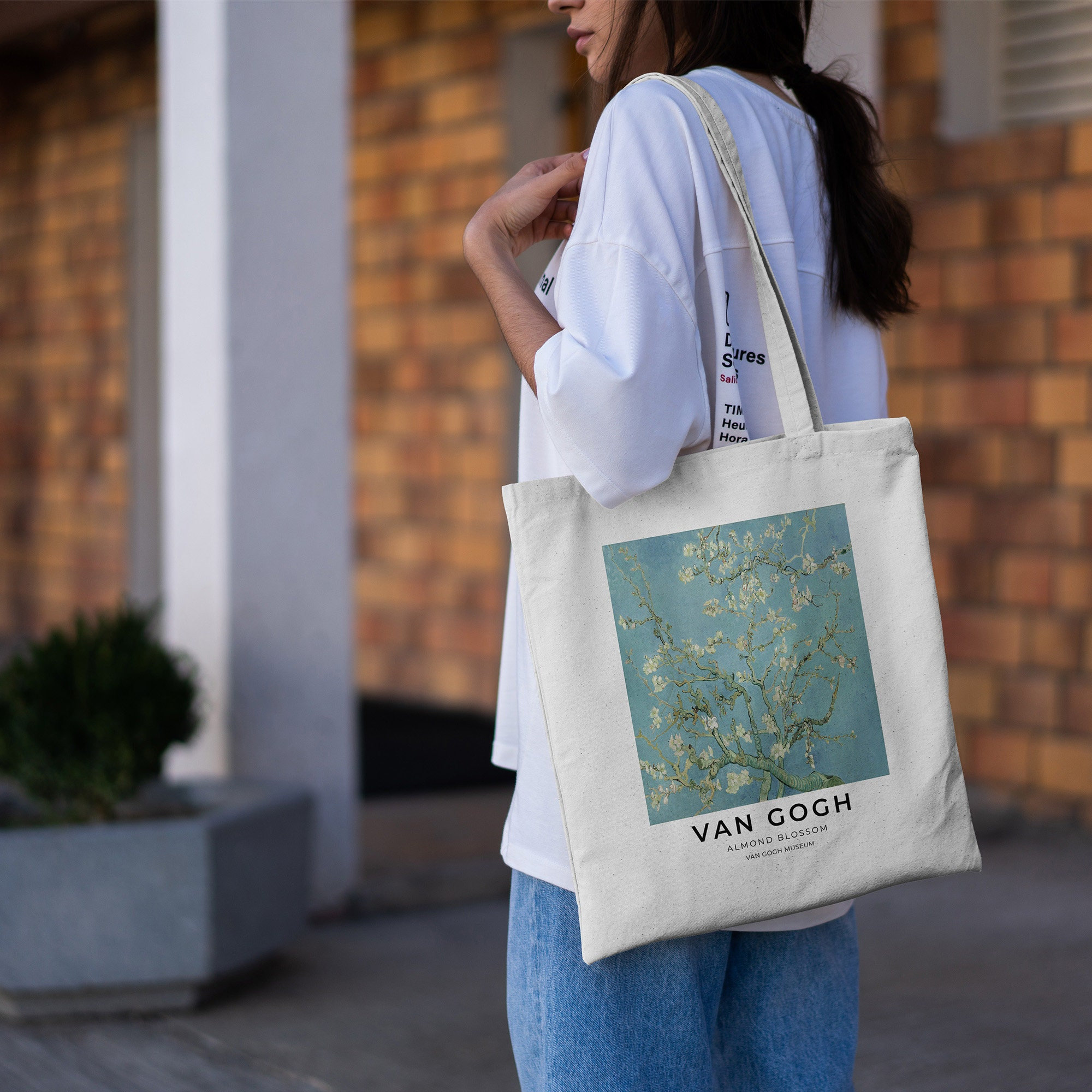 Almond Blossom Tote Bag, Van Gogh Tote Bag, Aesthetic Tote Bag, Tote Bag  Pattern