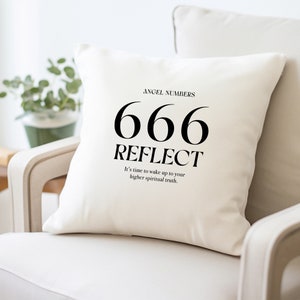 666 Angel Number Cotton Pillow Cover | Pillow Case | Aura Number Case | Home Decor | 17x17 Pillow Cover | Decorative Pillow | Boho Decor