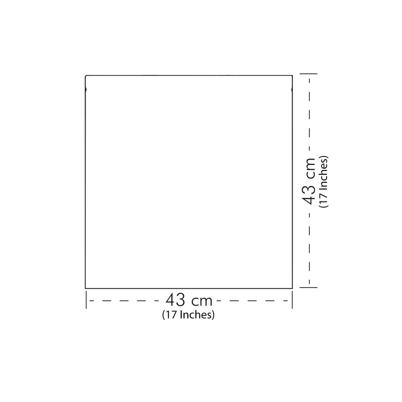 May include: A square-shaped white frame with black lines outlining the edges. The frame measures 17 inches by 17 inches.
