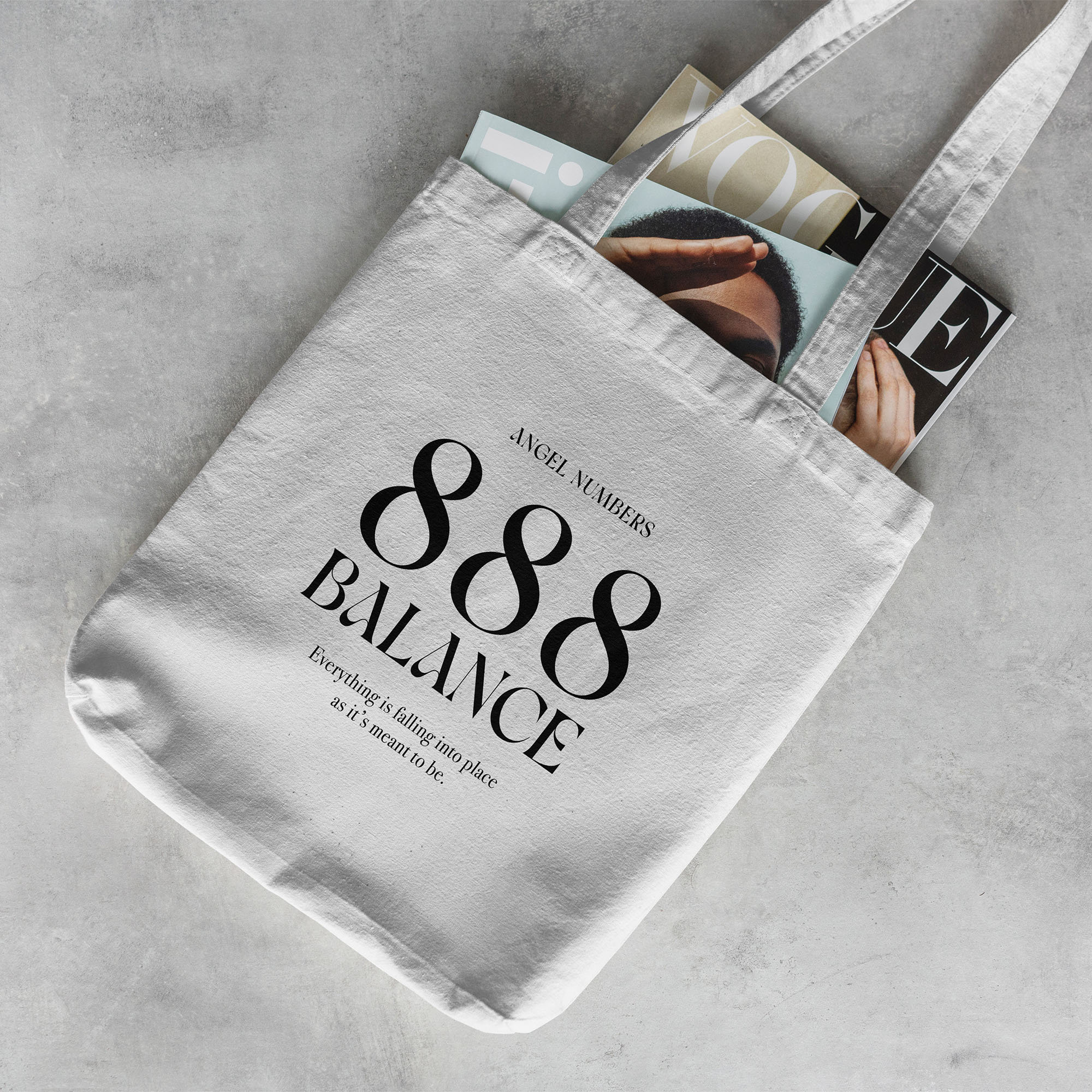バッグ 888 888 Angel Number Tote Bag | Cotton Tote Bag | Spiritual Tote Bag