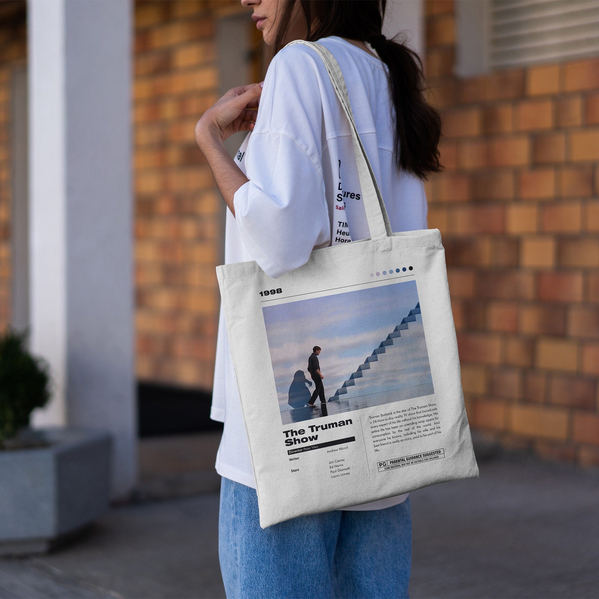 Truman Show Tote Bag | Movie Tote Bag | Cotton Tote Bag | Canvas Tote Bag | Aesthetic Tote Bag | Shopping Bag | Art Bag | Eco Friendly Bag