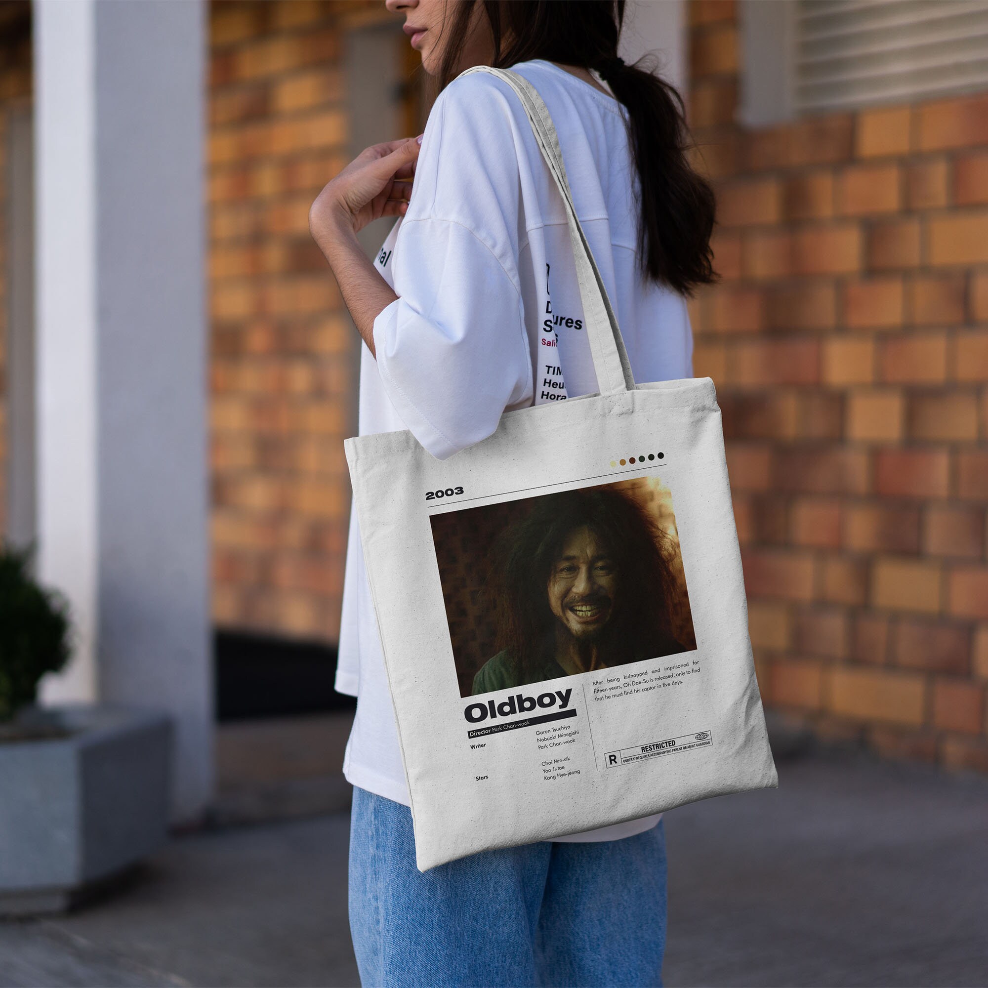 Oldboy Tote Bag | Movie Tote Bag | Cotton Tote Bag | Canvas Tote Bag | Aesthetic Tote Bag | Shopping Bag | Christmas Gift | Park Chan-wook
