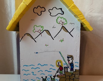 crabbing with little sister birdhouse