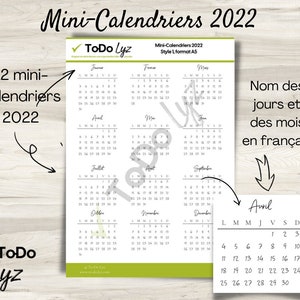 Mini calendar 2022 -  France