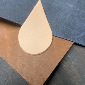 Teardrop Leather Shapes, Teardrop Leather Die Cuts, Teardrop Leather Earrings, Teardrop Leather Key-chains, Blue, Bronze, Brown, Tooling