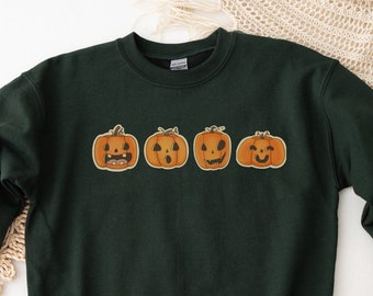 Pumpkin Sweatshirt, Pumpkin Sweater, Jack-o-Lantern Sweatshirt, Halloween Crewneck Sweatshirt, Halloween Sweater, Spooky Season, Fall Shirts