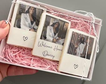 Personalised Polaroid Photo Biscuit Gift NO BOX | Engagement Wedding Favours Valentines Day Mothers Day Fathers Day Bridesmaid Proposal |