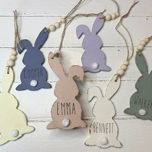 Personalized Easter Basket Tag, Bunny Easter Basket Tag, Bunny, Wood, Easter, Personalized, Name Tags, Gift Tags, Custom Wooden Tags