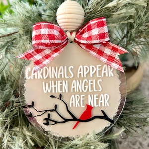 Cardinals Appear When Angels Are Near, Keepsake Ornament, In memory Of Ornament, Cardinal Ornament, Christmas Ornament, Memorial Ornament