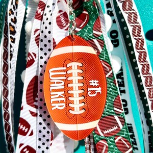 Football bag tassel, sports bag charm, football bag charm, bag tassel, sports bag tassel, personalized bag charm, football charm